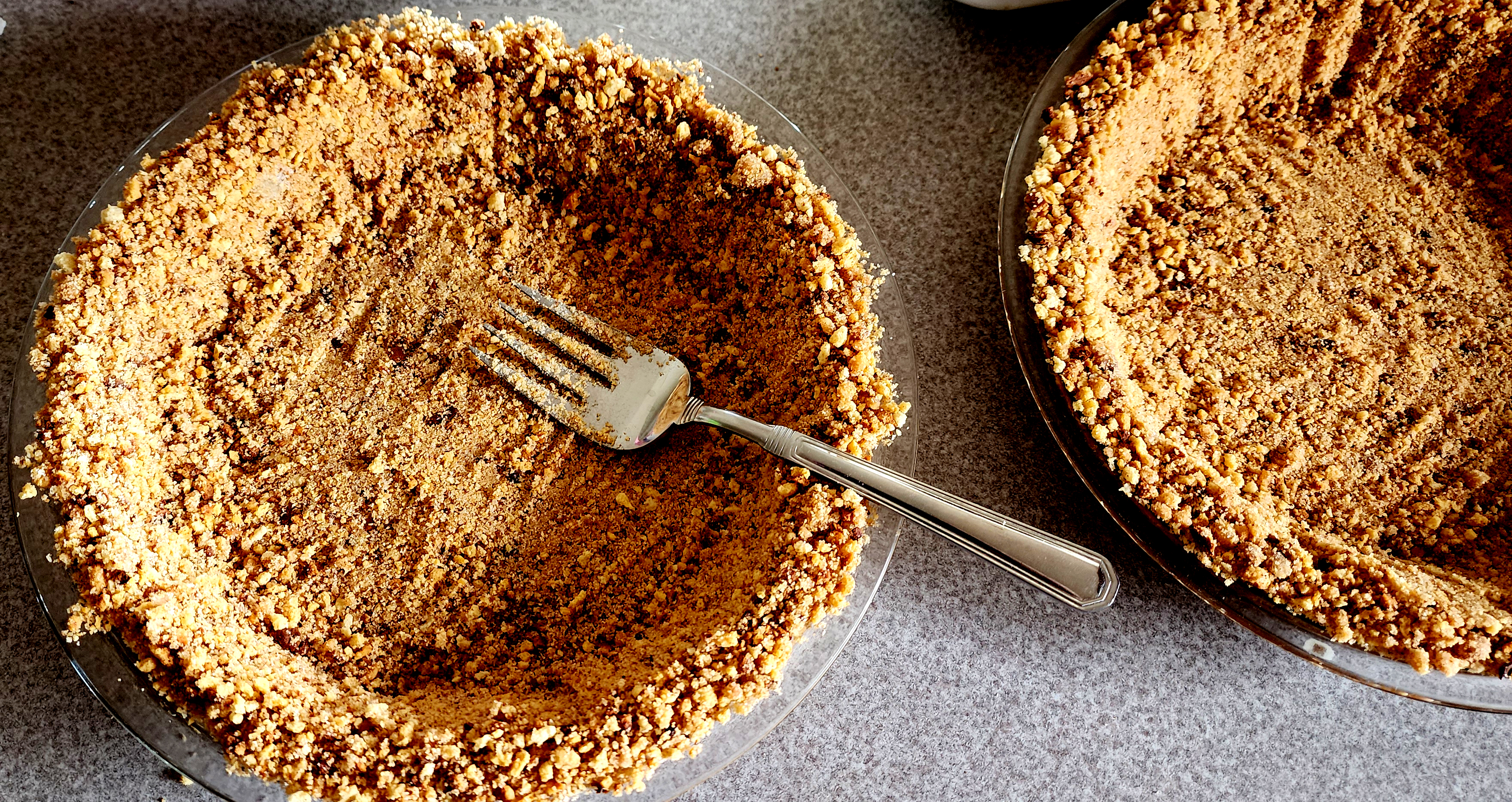 zwieback crumbs crust lining the 10